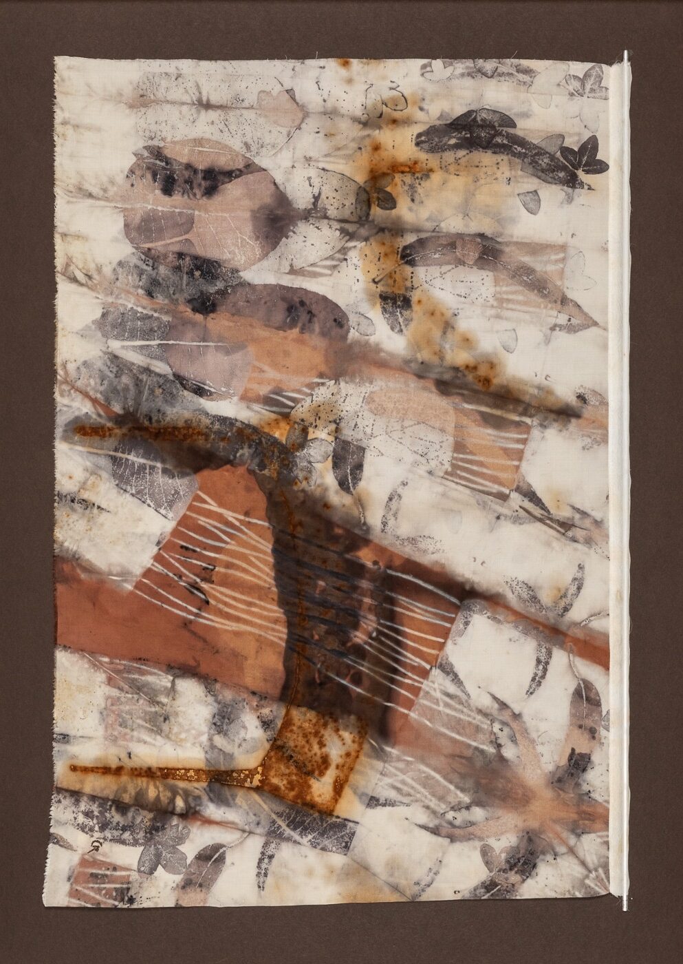 impression végétale sur soie